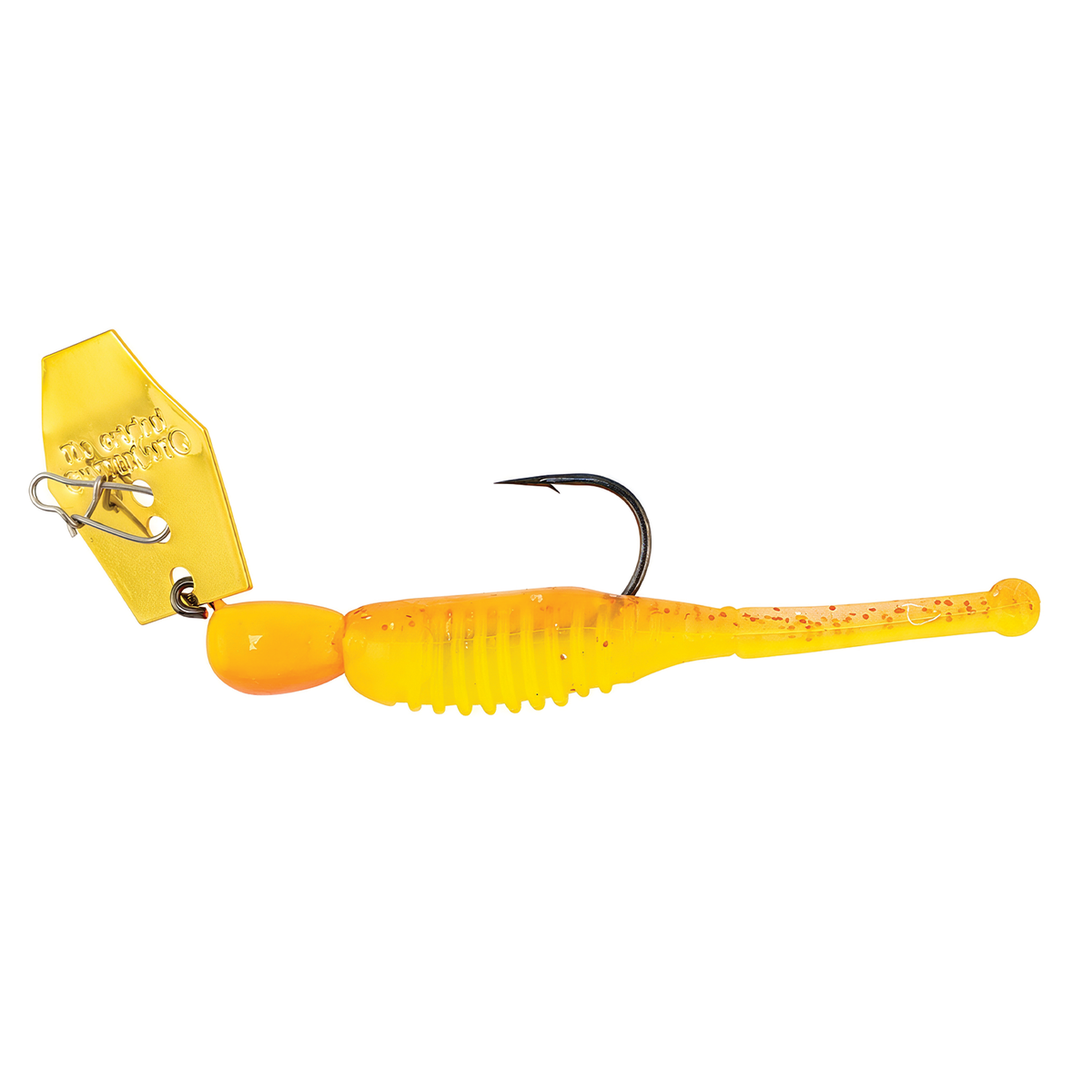 Z-Man Micro Finesse Chatterbait with a bright yellow soft plastic body and a metal blade, designed for fishing tackle use in musky and finesse fishing techniques.