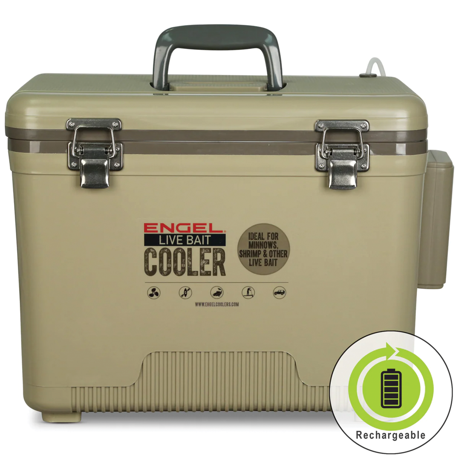 Engel Pro Bait Coolers (Rechargeable Aerator & Stainless Steel Hardware)