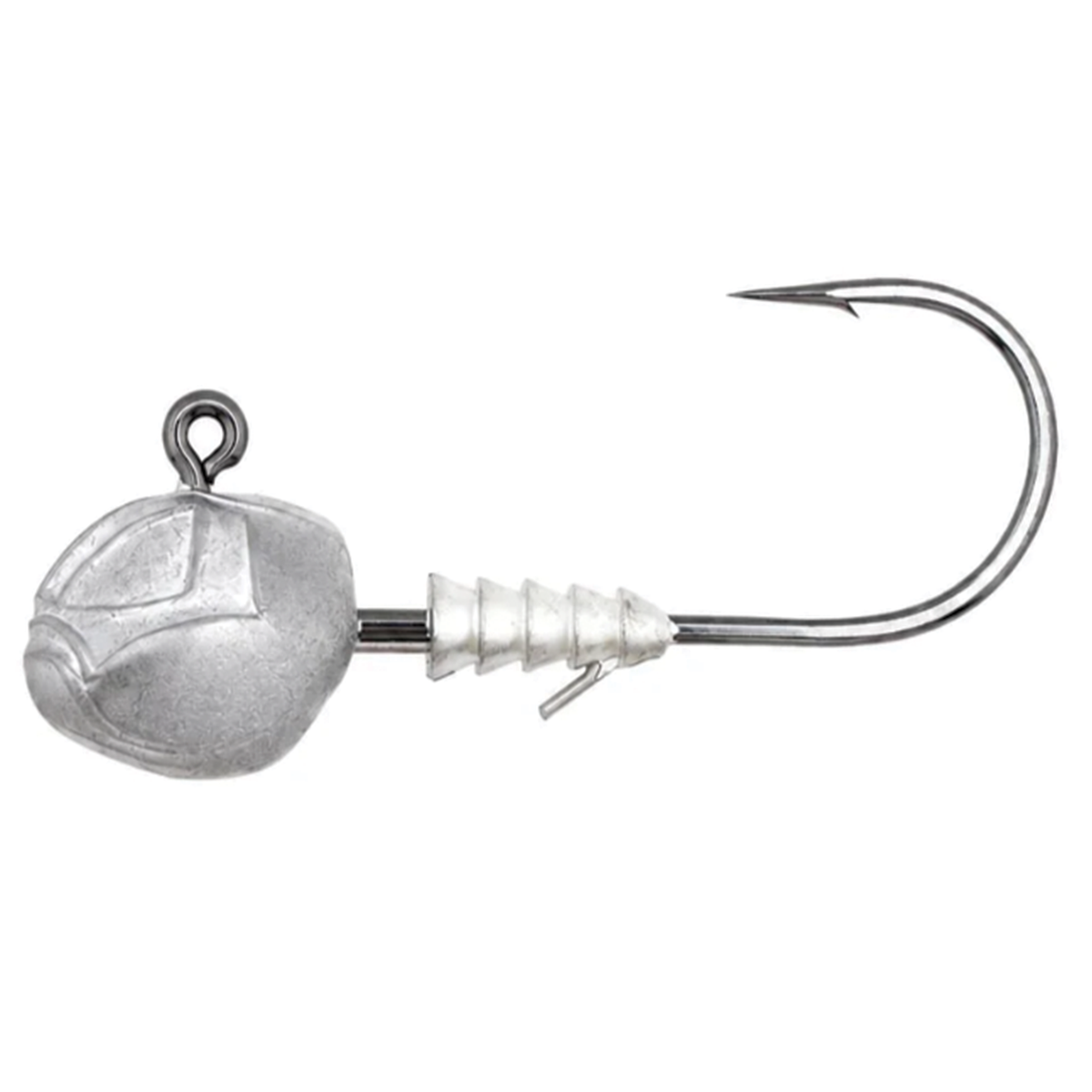 Z-Man Ball Headz fishing lure featuring a metallic silver jig head with a sharp single hook designed for effective fishing tackle use.