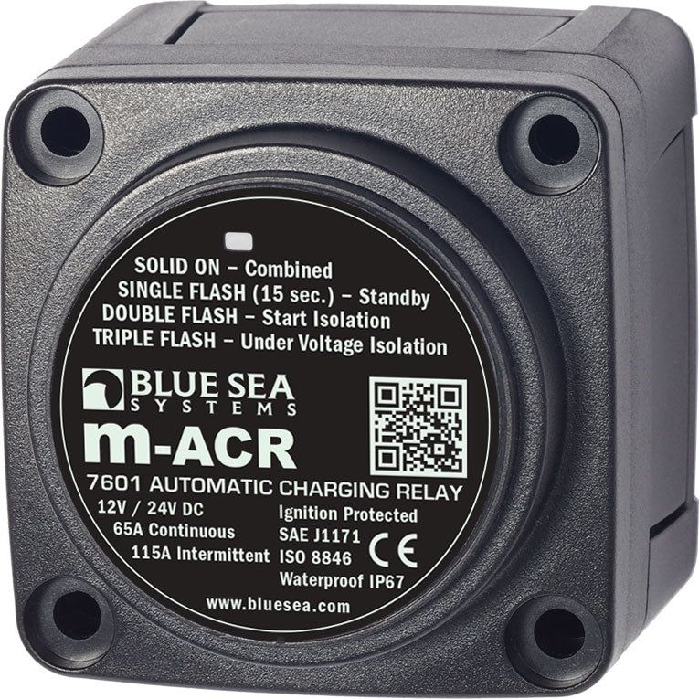Blue Sea Systems m-Series Automatic Charging Relay - 12/24V DC 65A 7601