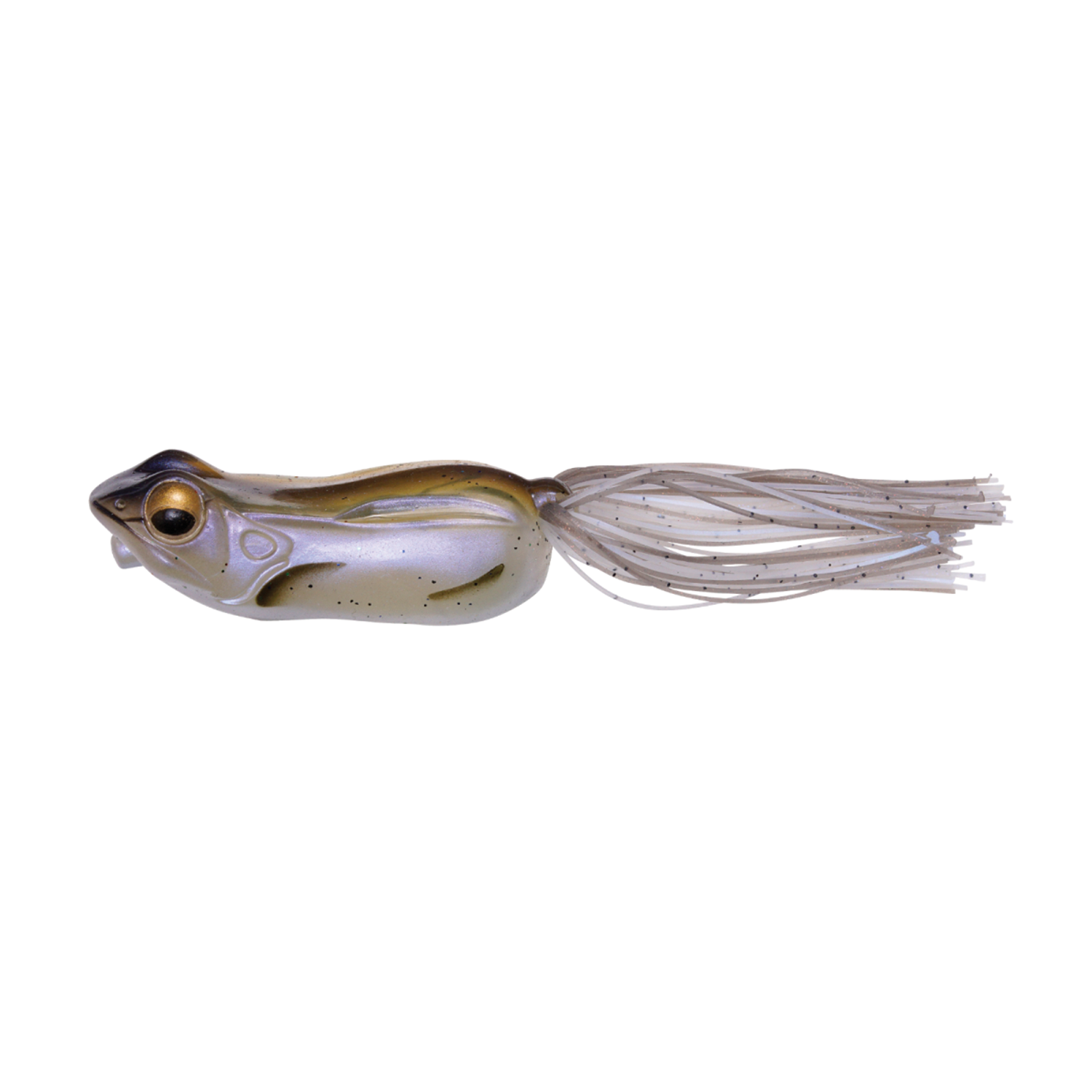 Megabass Big Gabot fishing lure designed with a realistic frog-shaped body and flexible skirted tail for effective fishing tackle use.