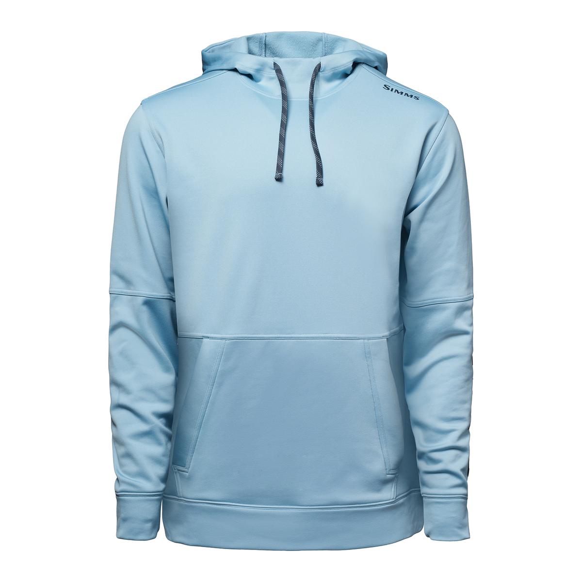 Simms Challenger Hoody - Men's (New 2027) light blue pullover hoodie with drawstring hood long sleeves and front kangaroo pocket