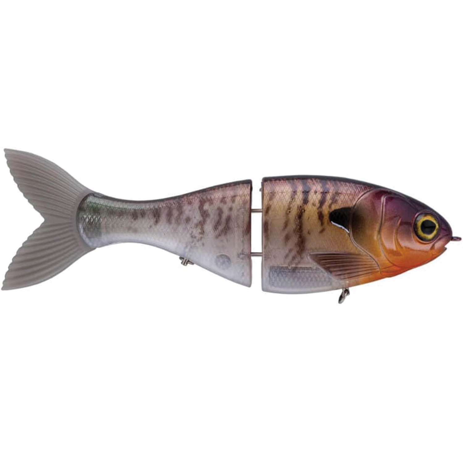 Bucca Trick Shad fishing lure designed with segmented body and lifelike colors to mimic a small fish, ideal for musky and other predator fishing tackle.