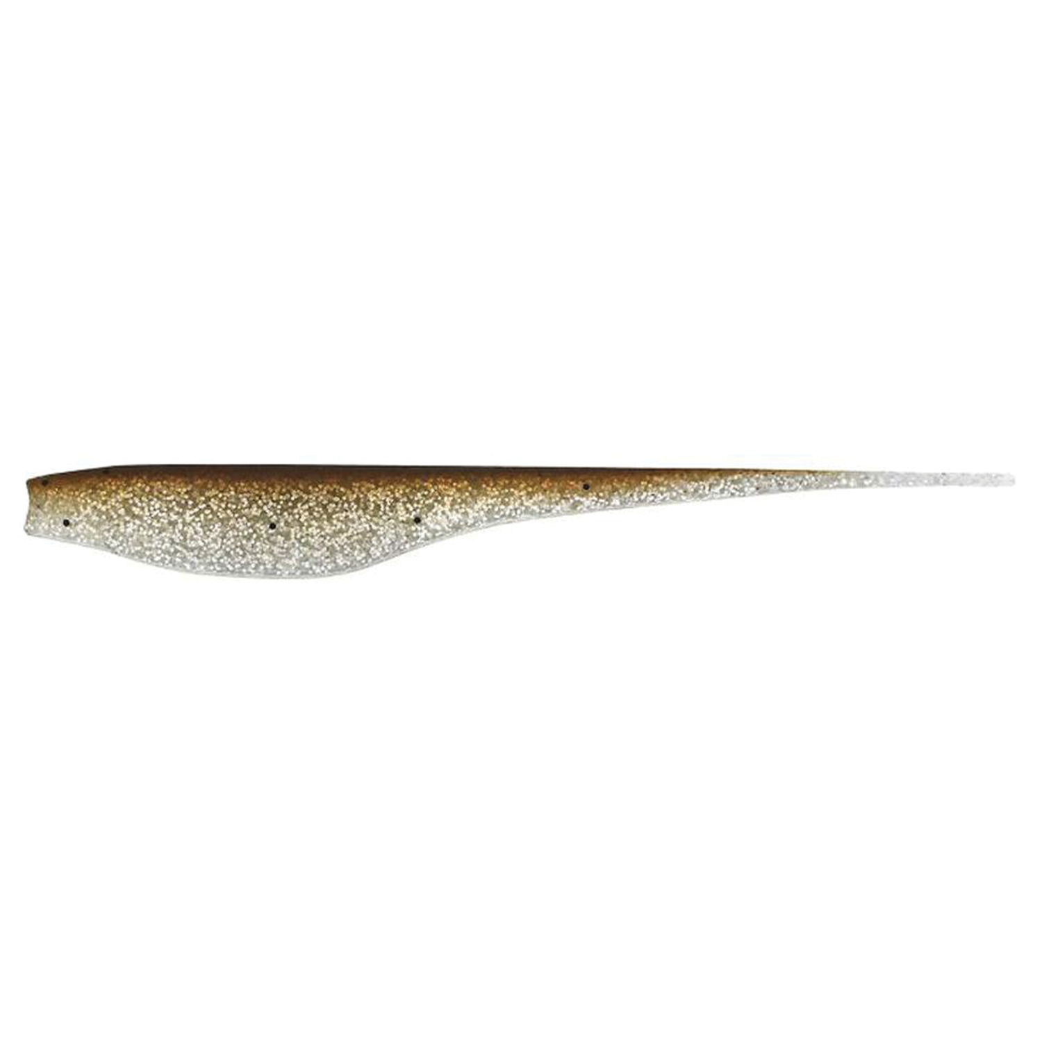 Megabass Sling Shad (5in) fishing lure in brown and silver with a slender, tapered body and speckled pattern designed for realistic baitfish appearance.