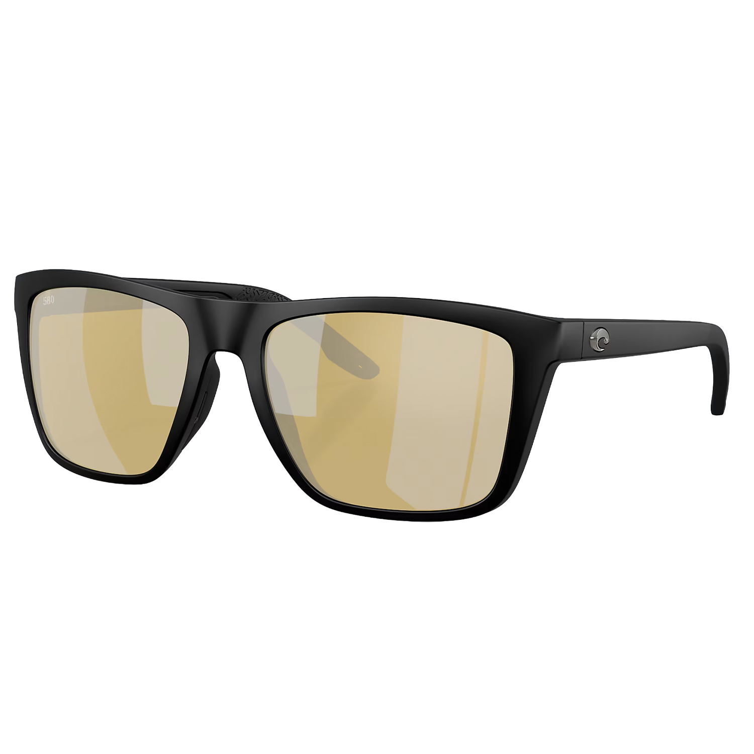 Costa Del Mar - Mainsail XL sunglasses featuring a black frame with rectangular tan polarized lenses designed for outdoor and fishing activities.
