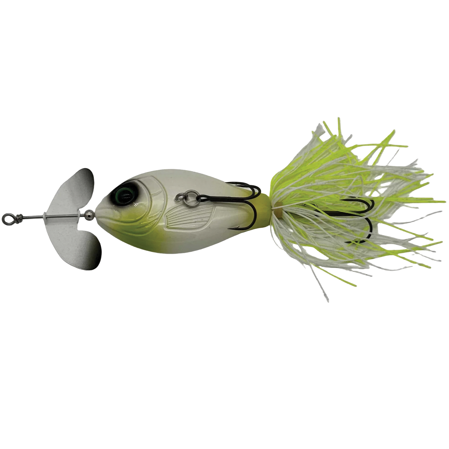 Fishing lure with a propeller on a white background