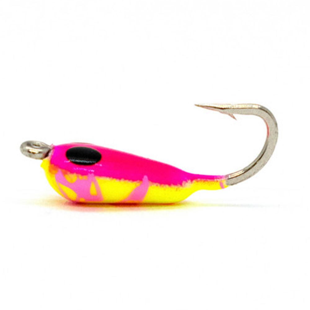 Widow Maker 2-Pack Tungsten Shrimp #12 - Glow Pink/Yellow Crackerized