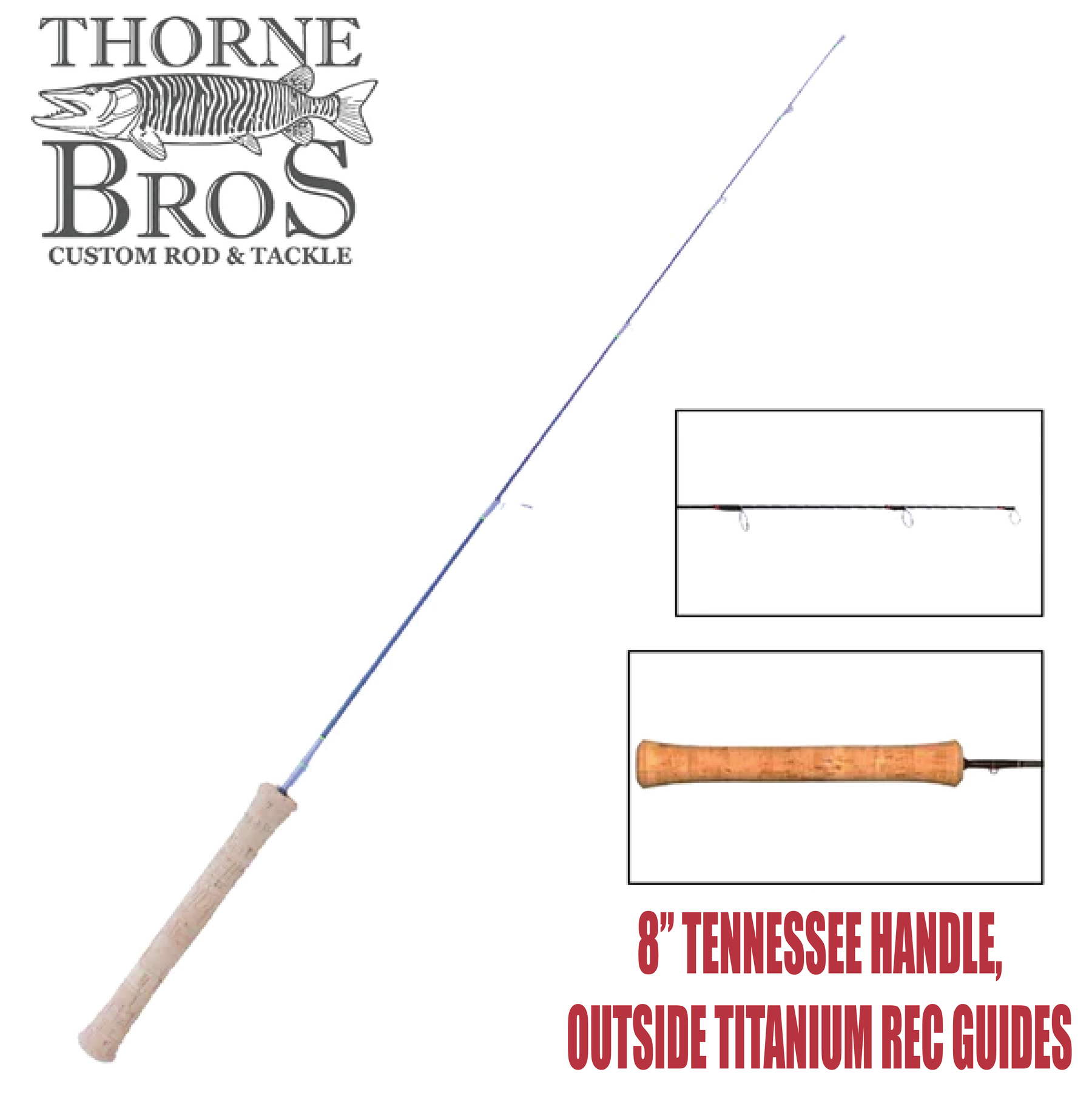 Thorne Brothers Custom Ice Rod -  Walleye Sweet Heart Options