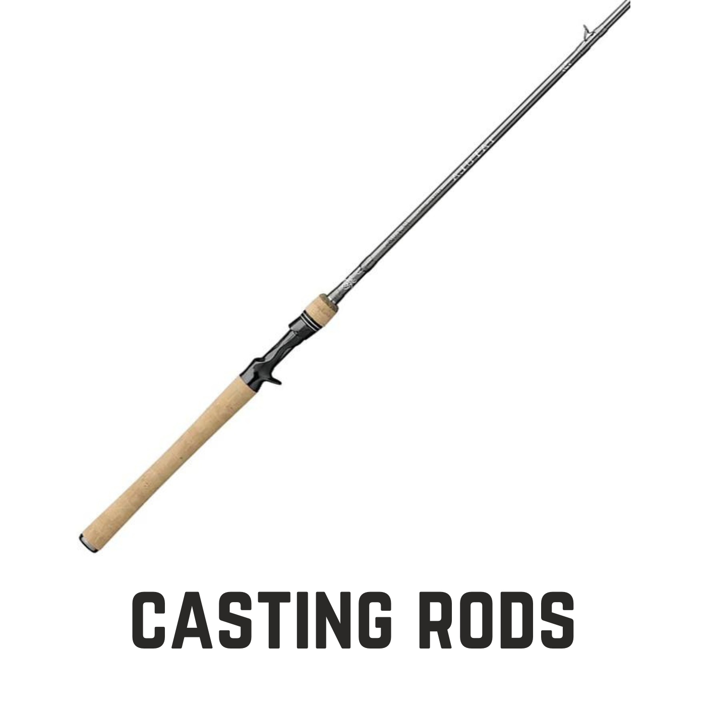 black casting rod with cork handle 