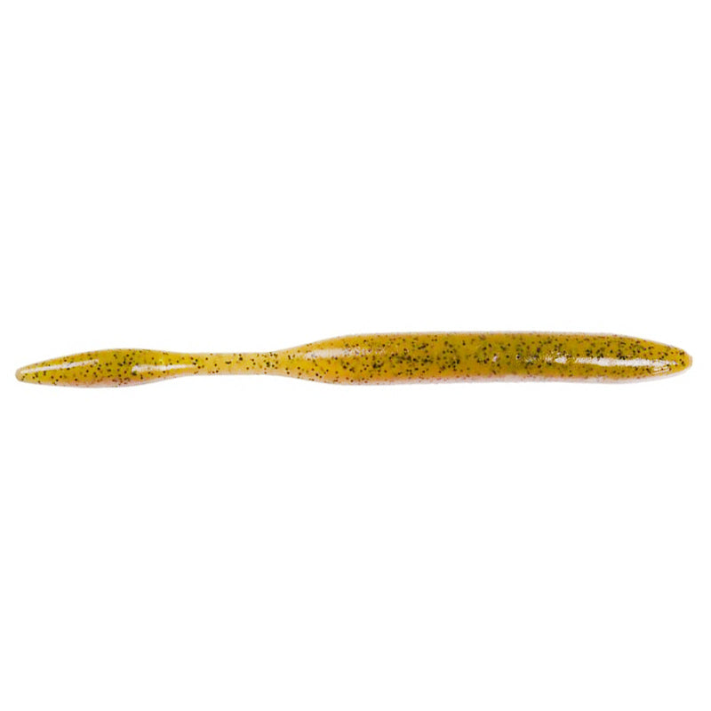 Strike King KVD Perfect Plastics Dream Shot fishing lure in yellow with black specks, designed for realistic movement in water, ideal for fishing tackle enthusiasts.