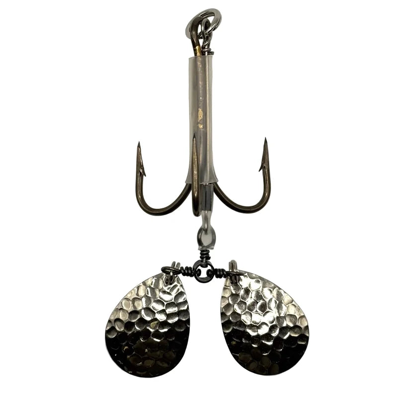Simulated alt text for DW 6/0 Double Bladed Teaser Hook-#4 Colorado for thorne-bros-custom-rod-tackle.myshopify.com. You are an expert SEO agent. You will generate an ALT text for this image. <Store_Context> Business Details: - Premier Midwest shop specializing in musky tackle...