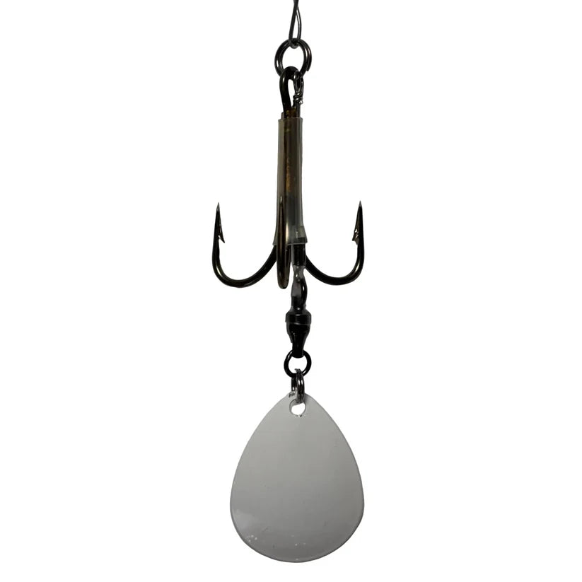 DW 7/0 Bladed Teaser Hook-#7 Colorado Blade featuring a treble hook and silver Colorado blade for musky fishing tackle