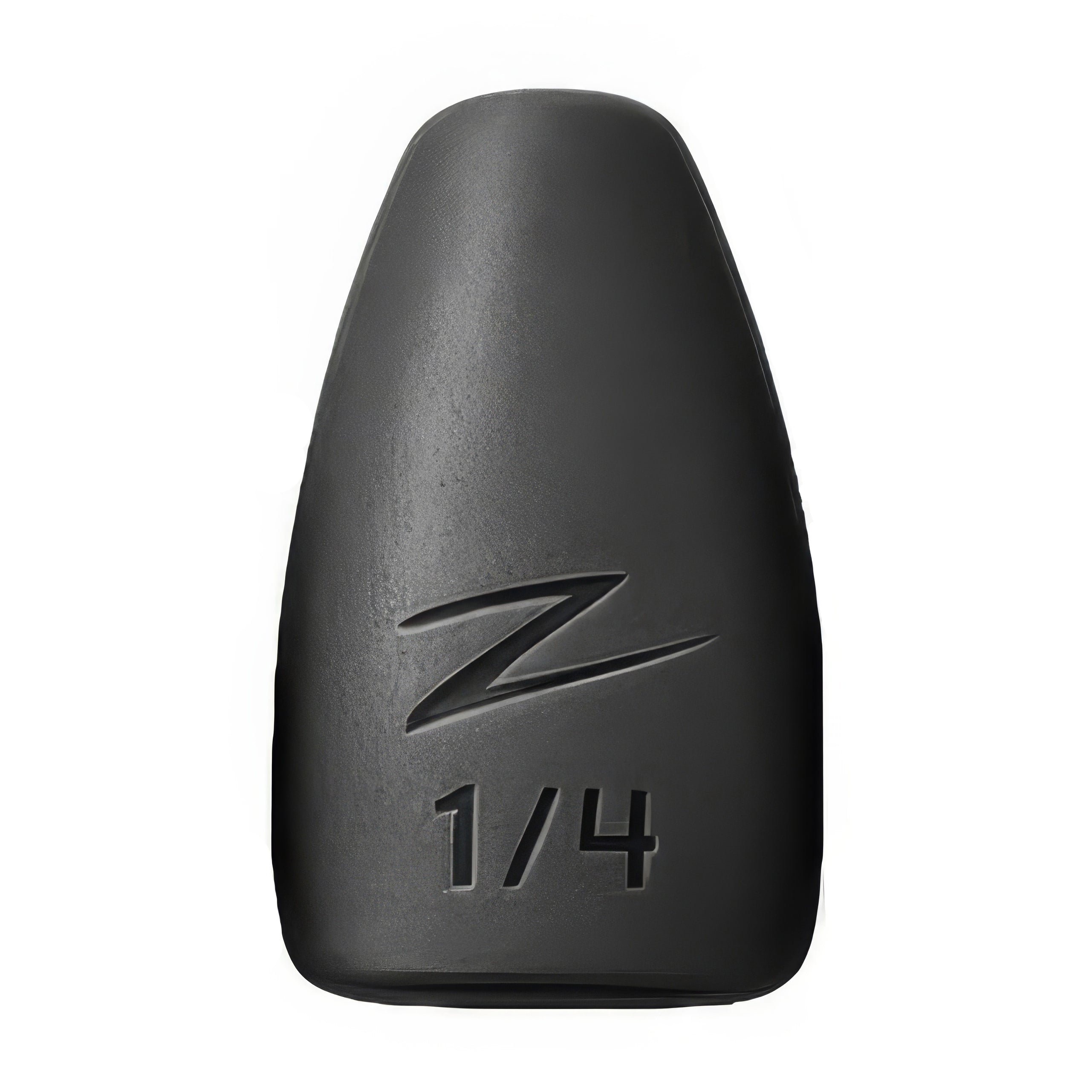 Z-Man Forge Flipping Weights 1/4 ounce black fishing tackle weight with embossed Z logo, designed for precision placement in musky and freshwater fishing.