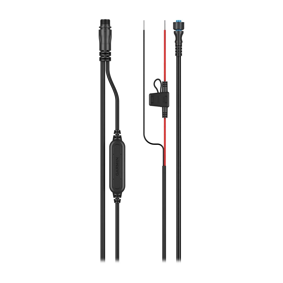 Power/Network Cable for the LiveScope™ 2 Transducer Series showing detailed connectors and cable features designed for marine electronics and fishing tackle use.