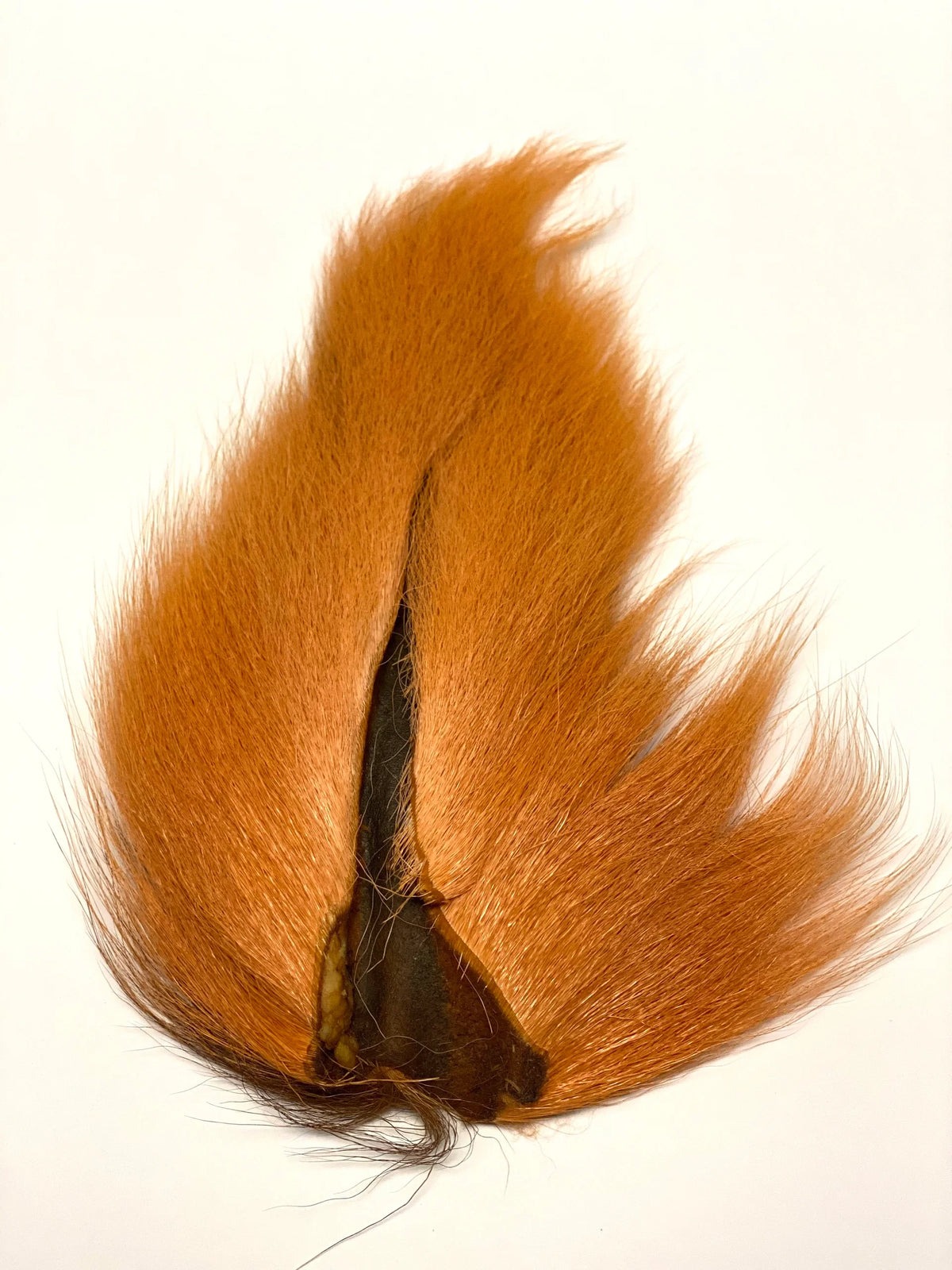 Marabou Brothers El Presidente Grade Buck Tail with vibrant orange brown marabou fibers for musky fishing tackle and lure making
