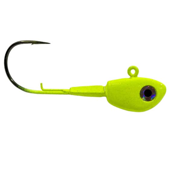 fish with lures on head Pulse Fish Lures Swimbait Head, 3/8 oz / Chartreuse