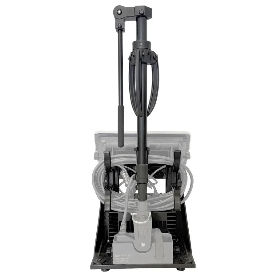 Brew City Shuttle & Ice Pole Bundle - SKU: BC-SPB ice fishing shuttle system with upright pole assembly and organized fishing tackle storage case