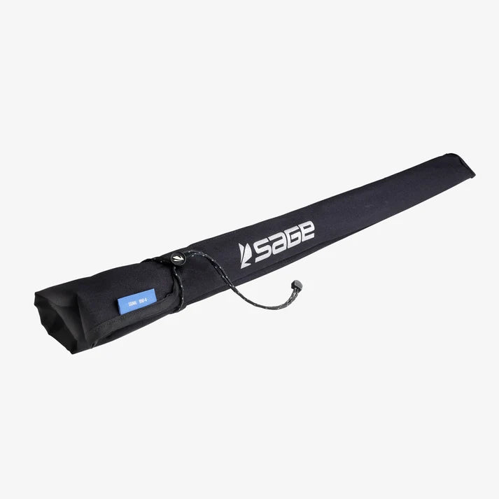 Sage Signal Fly Rod in a black protective carrying case with shoulder strap and Sage branding for organized fly fishing gear storage