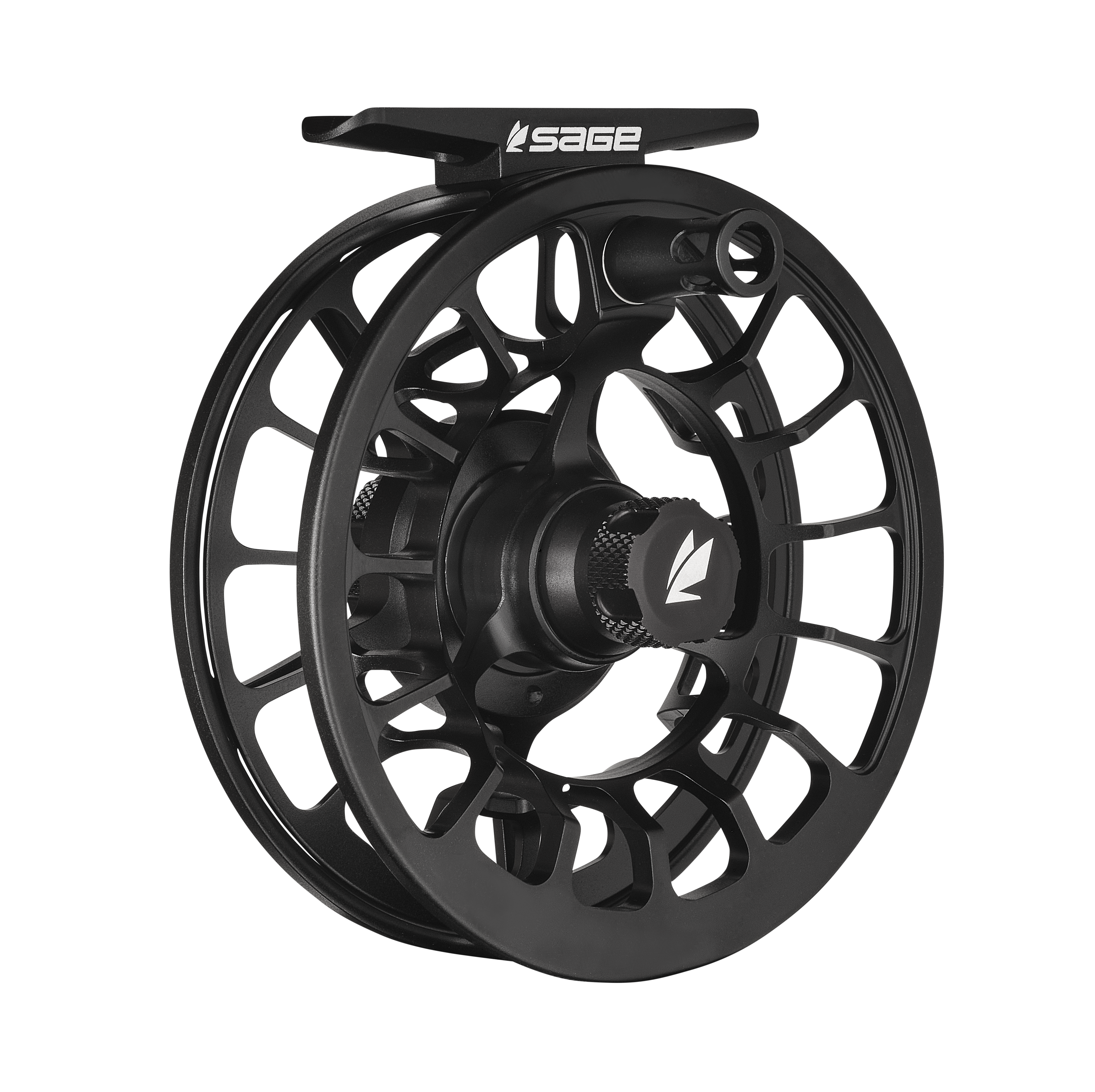 Sage Shift LT Fly Reel in matte black finish with lightweight, ventilated spool design, ergonomic handle, and precision drag system for fly fishing enthusiasts.