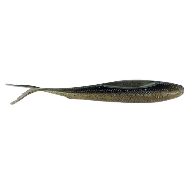 Beast Coast Seduce FFS Minnow fishing lure in a dark, natural color with a slender body and twin tail designed for realistic movement in water.