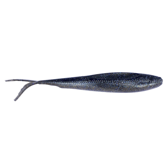 Beast Coast Seduce FFS Minnow fishing lure in dark blue with speckled glitter, designed to mimic a minnow with a slender body and forked tail for effective fishing tackle use.