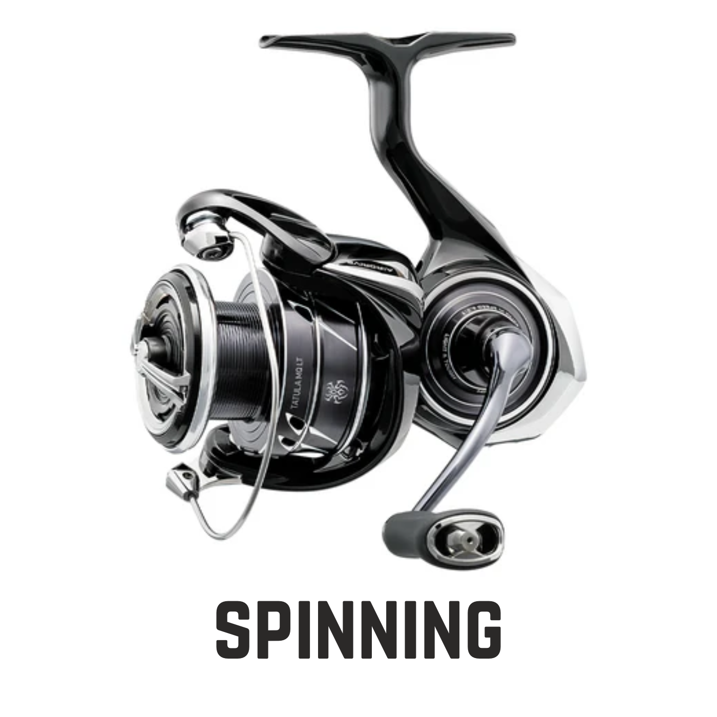 black and chrome spinning reel