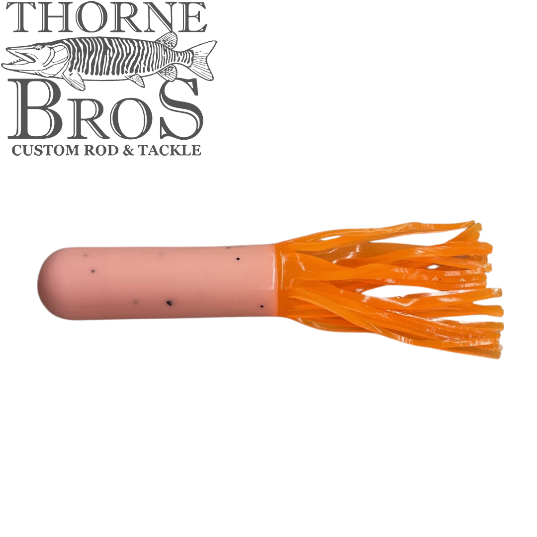 Red October Replacement Tubes - 7.5" (Tube Rig Sold Separately) pink and orange musky fishing lure tube for replacement tackle