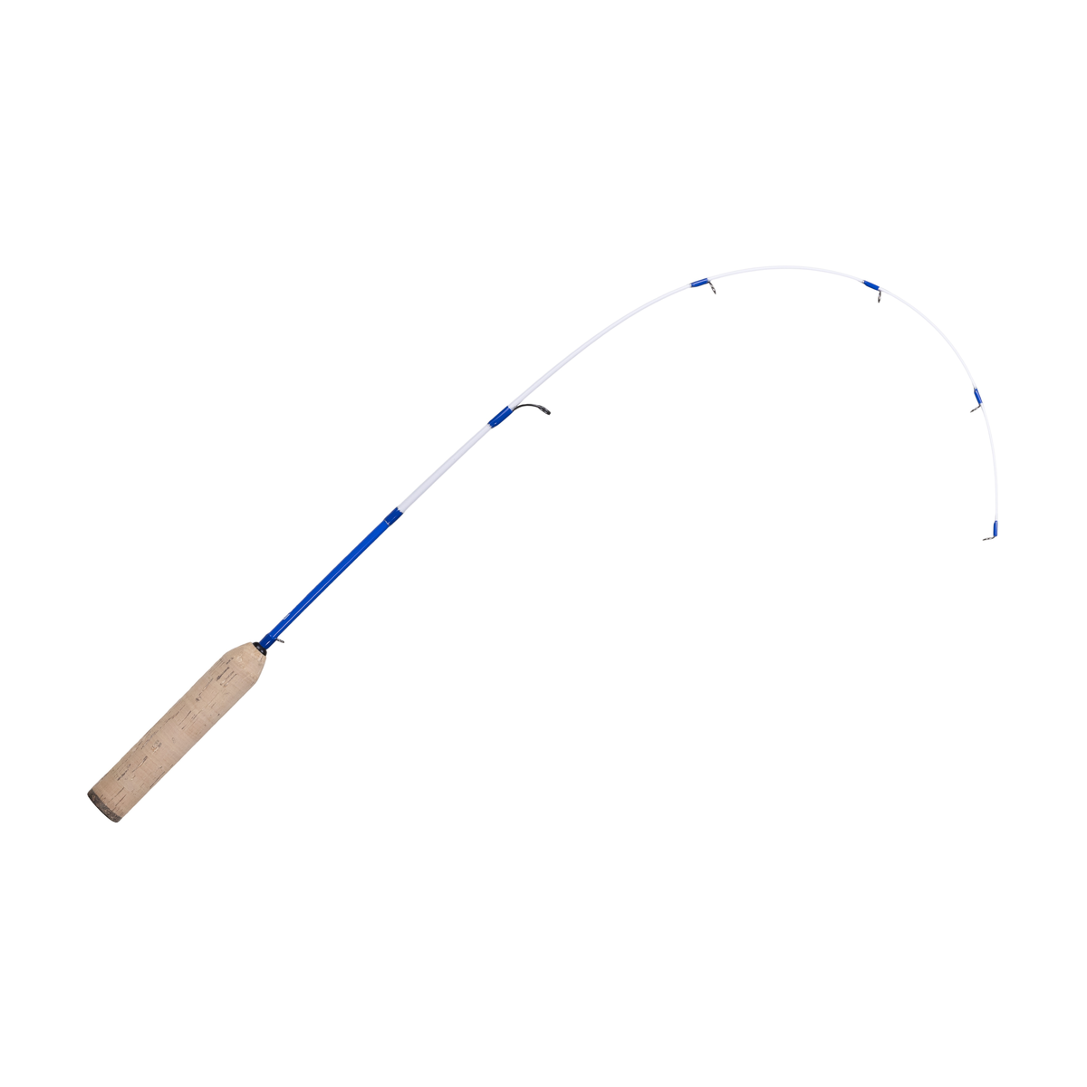 Clam Technique Specific Rods fishing rod with a cork handle and blue and white flexible blank, designed for precision and control in fishing tackle applications.