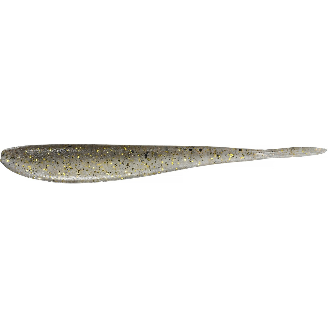 Duo Realis Versa Fish 4" soft fishing lure with a slender minnow profile and gray gold speckled finish for freshwater fishing tackle