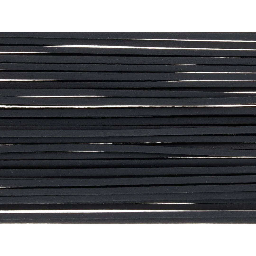Decoy SR1 Fine Silicone Rubber Skirting Material shown as black strips for crafting fishing lures and customizing musky tackle