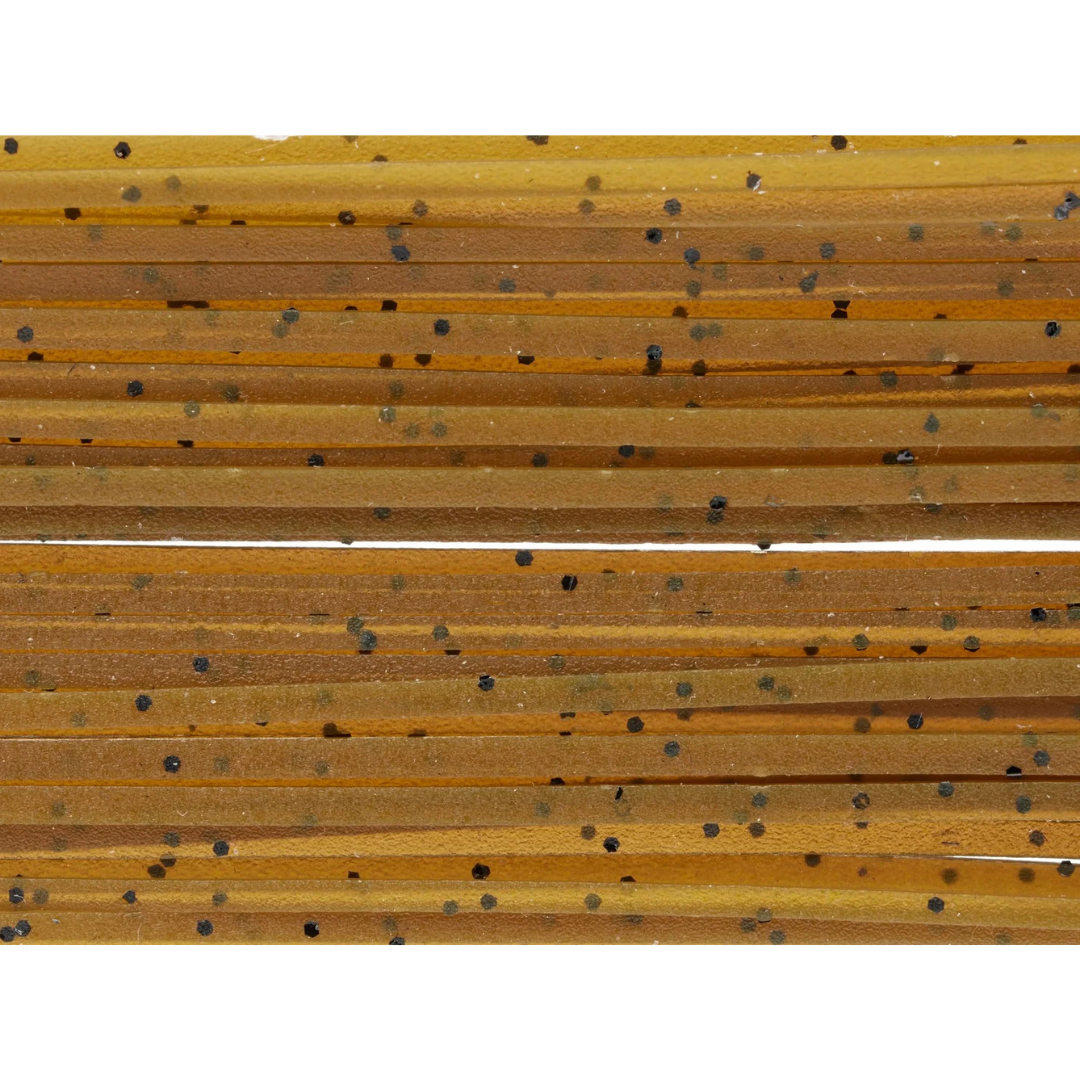 Decoy SR2 Regular Silicone Rubber Skirting Material in brown with black flecks arranged in parallel strips for customizing fishing lures and tackle