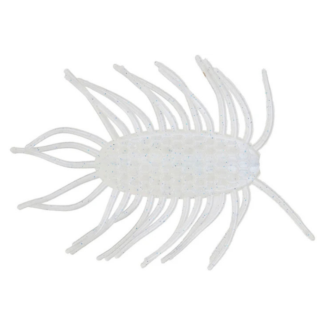 Netbaits Hextek Virus white soft fishing lure with a textured body and numerous flexible appendages for fishing tackle applications