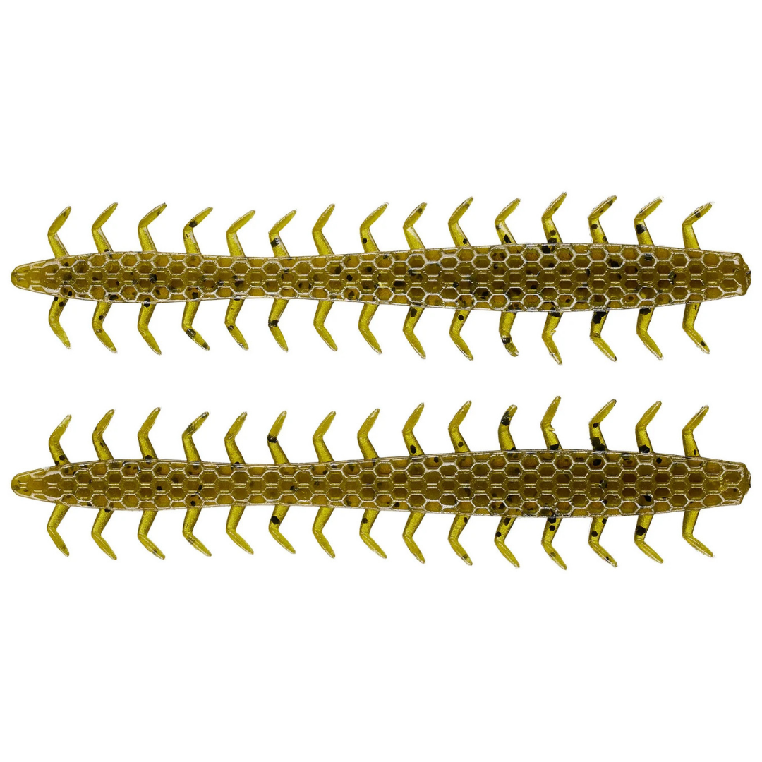 Netbaits Hextek 5" Dirty 30 soft plastic fishing lures with honeycomb textured bodies and numerous appendages for musky fishing tackle