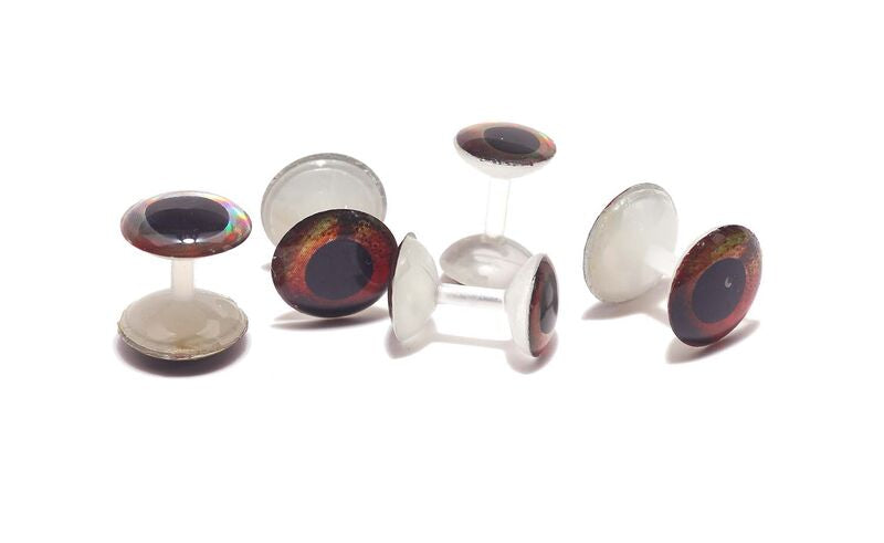 Fish Skull Weightless Living Eyes featuring realistic, translucent, round fishing lure eyes with detailed iridescent brown and black coloring for enhanced fishing tackle appearance.