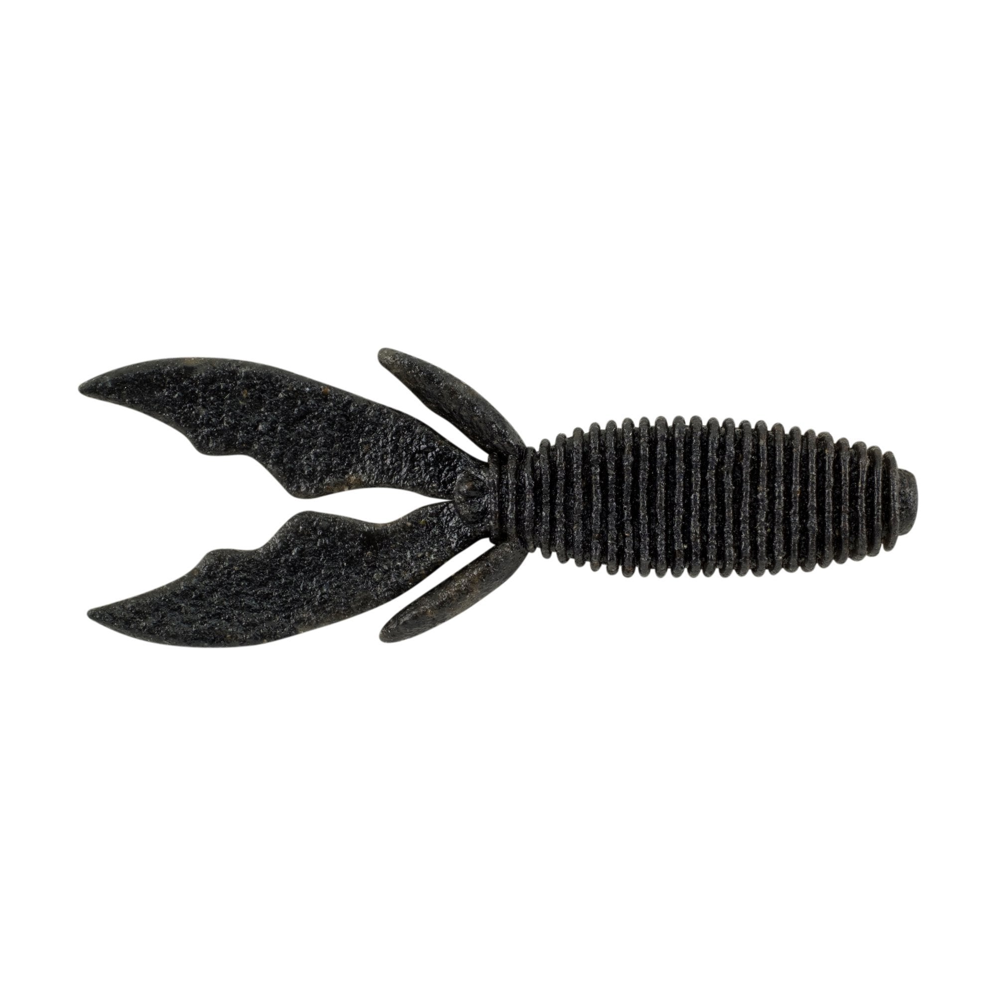 Berkley PowerBait MaxScent Creature Hawg is a soft, ribbed fishing lure in dark color with multiple appendages designed for lifelike movement to attract fish.