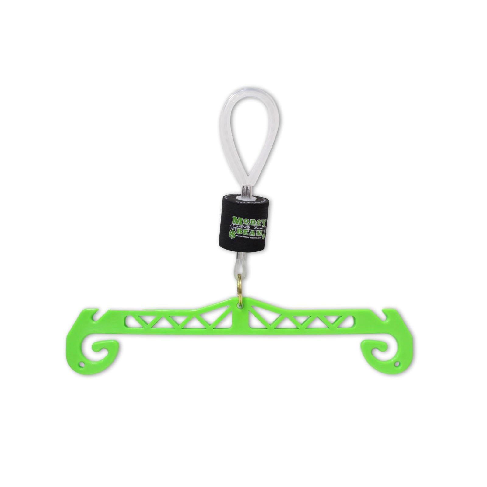 Cal Coast Fishing Money Beam in bright green with a black floating marker and white loop handle, designed as a fishing tackle accessory for water visibility and lure control.
