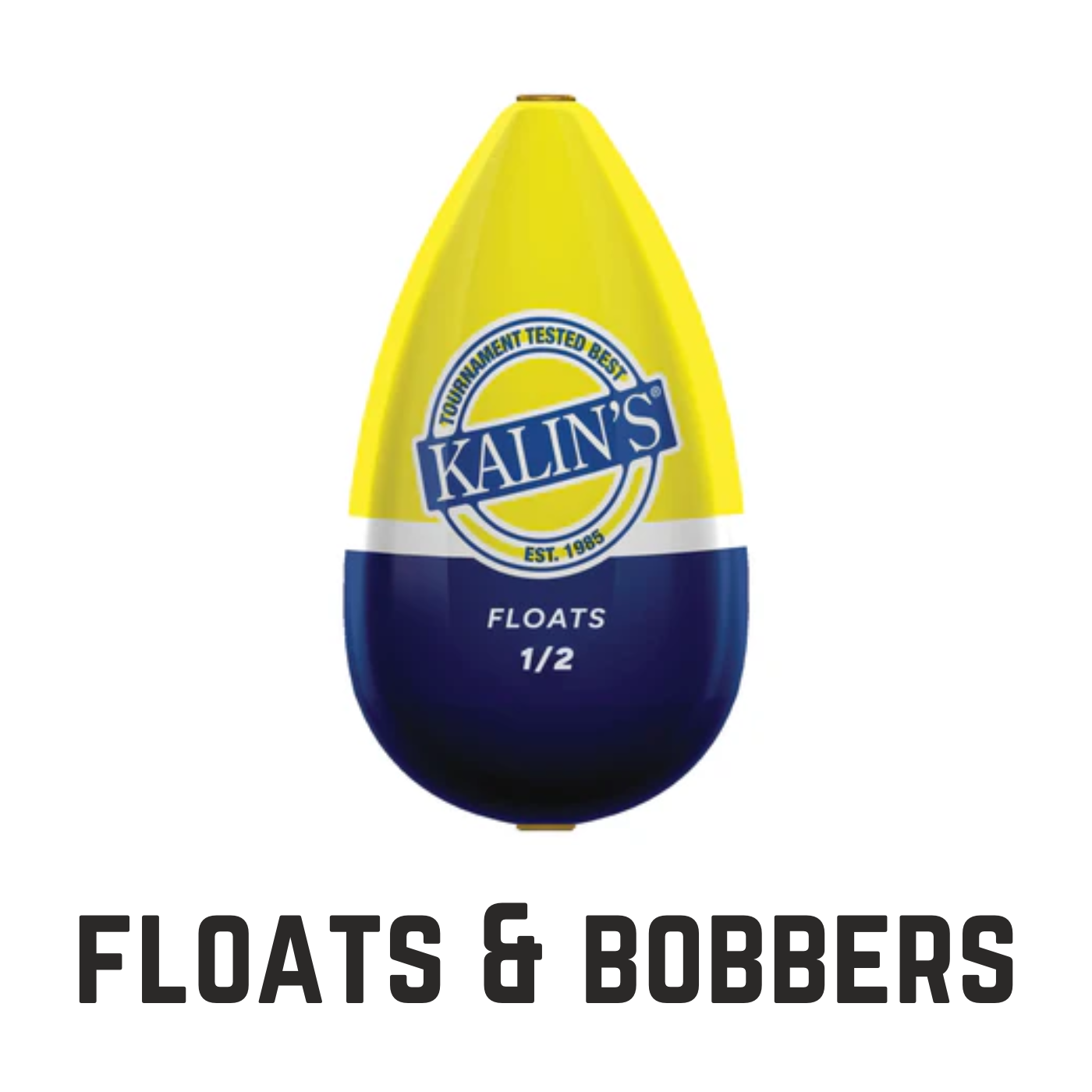 yellow and blue kalins float with text overlay floats and bobbers
