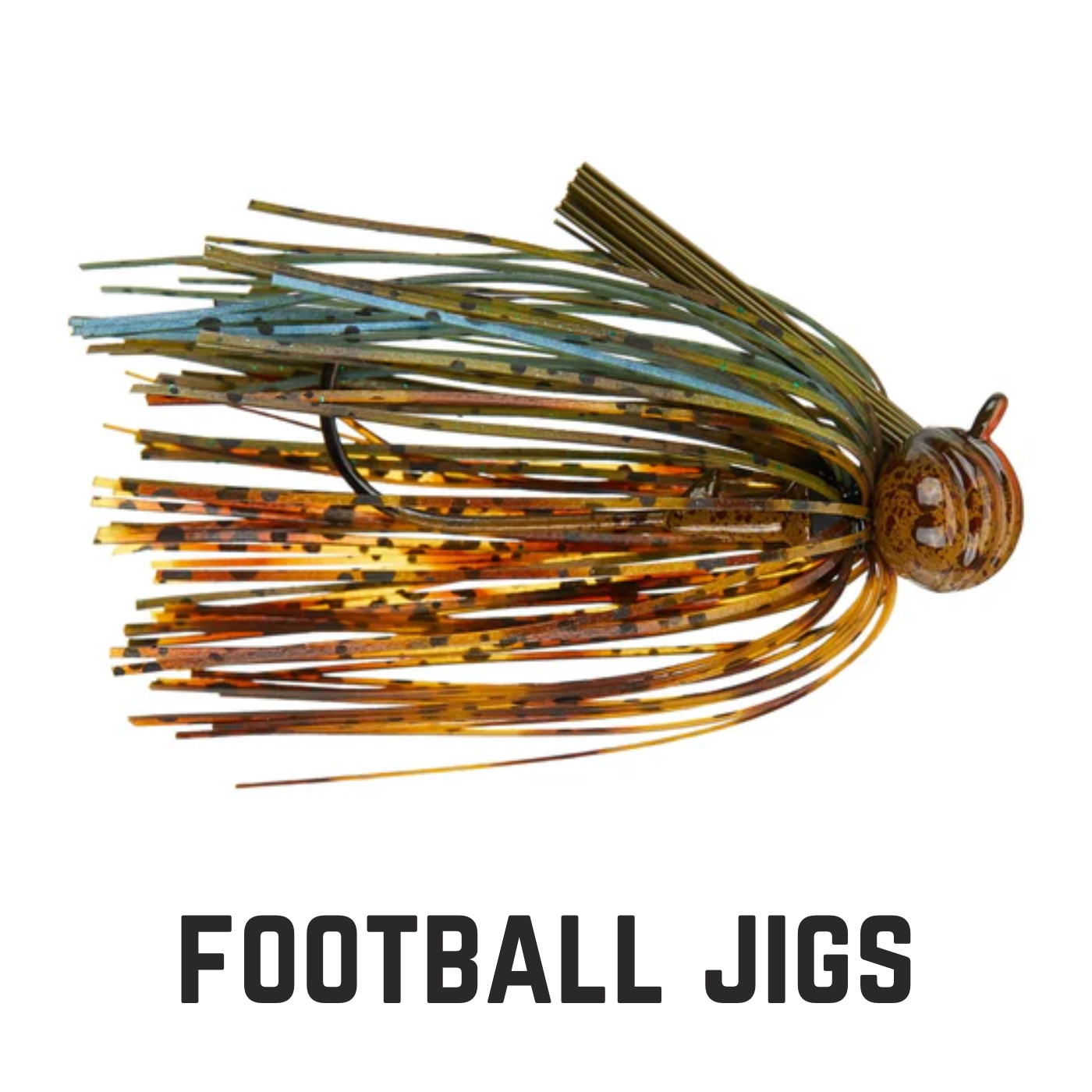 crayfish colored jig with text overlay football jigs