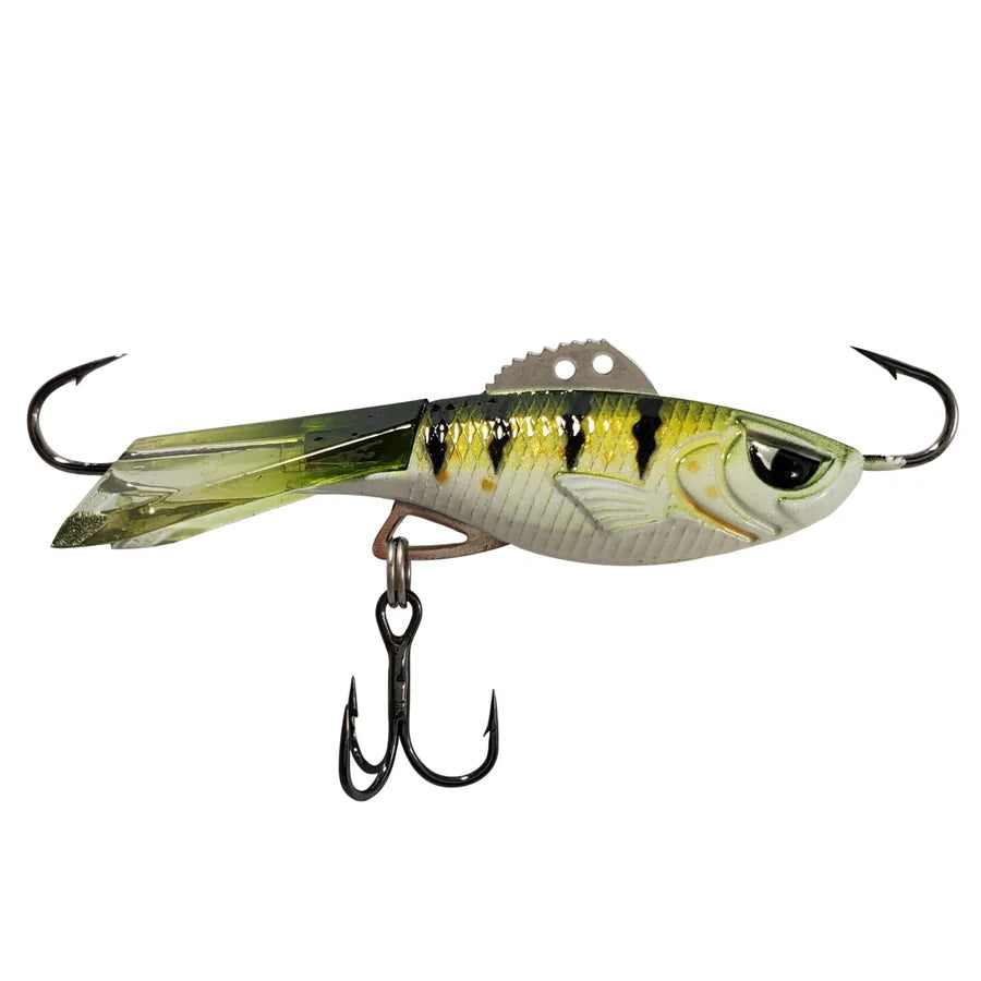 Acme Hyper Rattle fish shaped fishing lure with realistic scales painted eyes treble hook and dual end hooks for musky fishing tackle