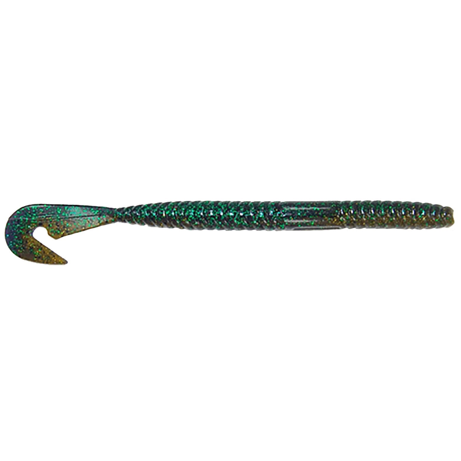 Gambler Lures Burner Worm soft plastic fishing lure with a ribbed, elongated body and a curved tail, designed for effective fishing tackle use.