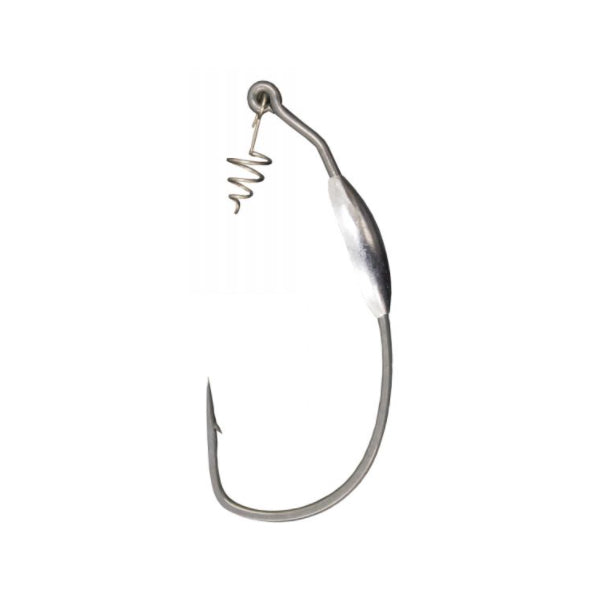 bass pro weighted bass hooks Hayabusa WRM958 Weighted Wide Gap Screw Lock Hook, 5/0 / 1/4 oz