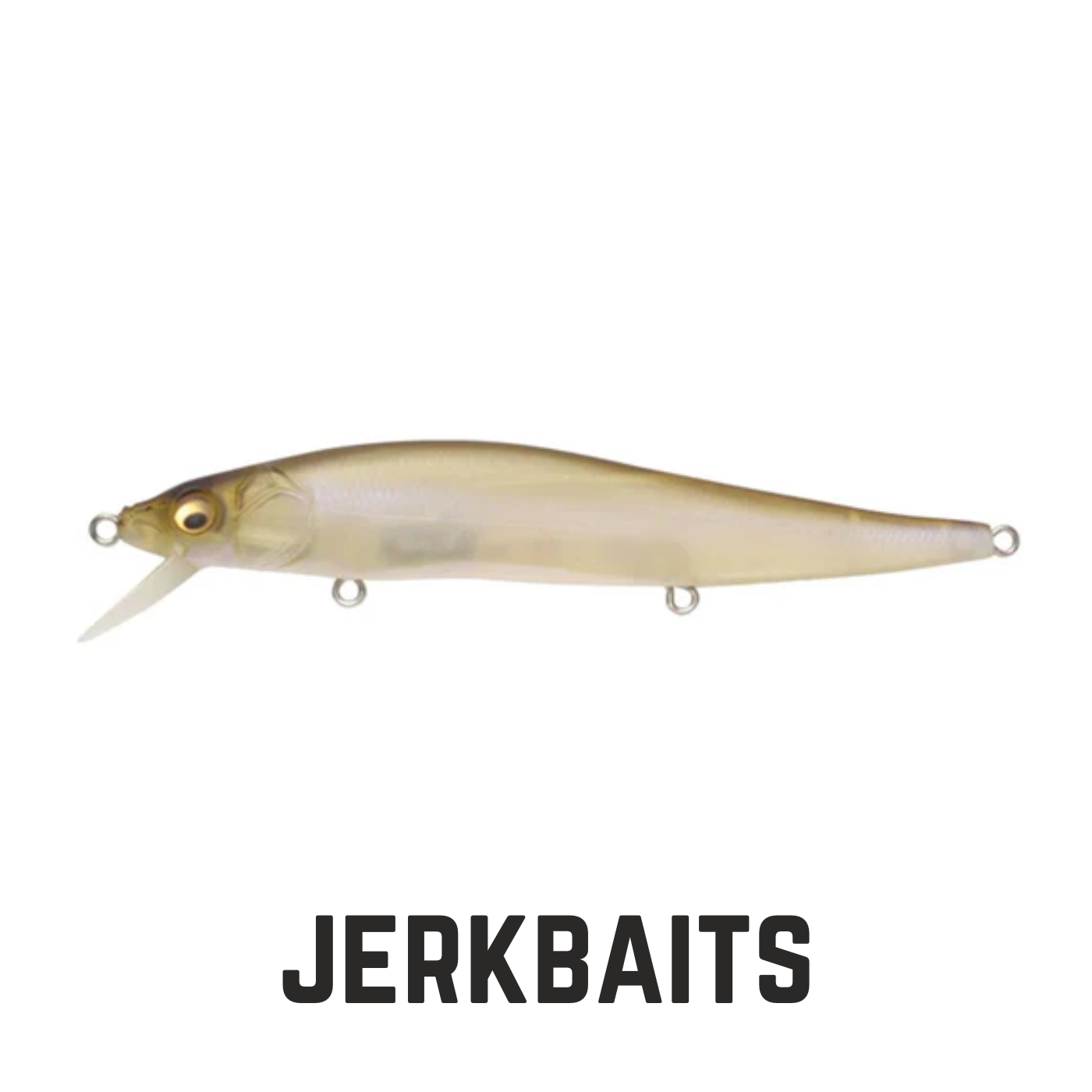 matte translucent jerkbait with text overlay  jerkbaits