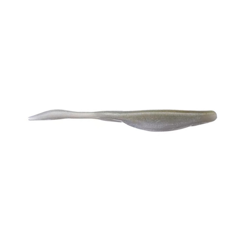 Strike King KVD Perfect Plastics 4" Caffeine Shad Jr. soft fishing lure in a translucent, natural baitfish color designed for effective freshwater fishing tackle.