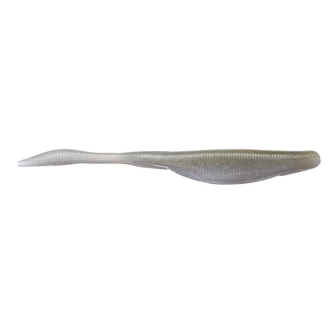 Strike King KVD Perfect Plastics 5" Caffeine Shad fishing lure in natural shad color, designed for realistic movement to attract musky and other game fish.