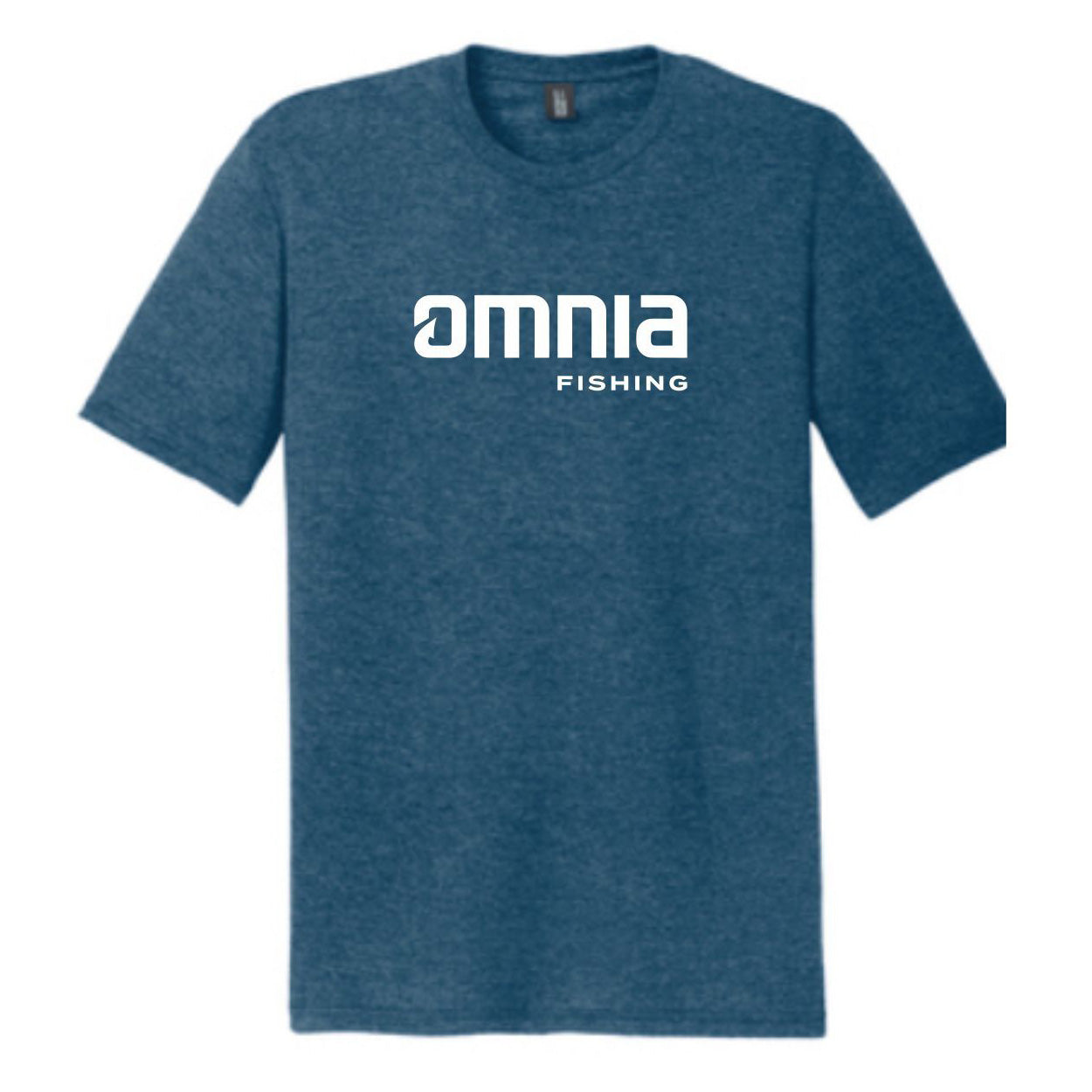 Omnia Fishing Stacked Logo T-Shirt - Neptune Blue