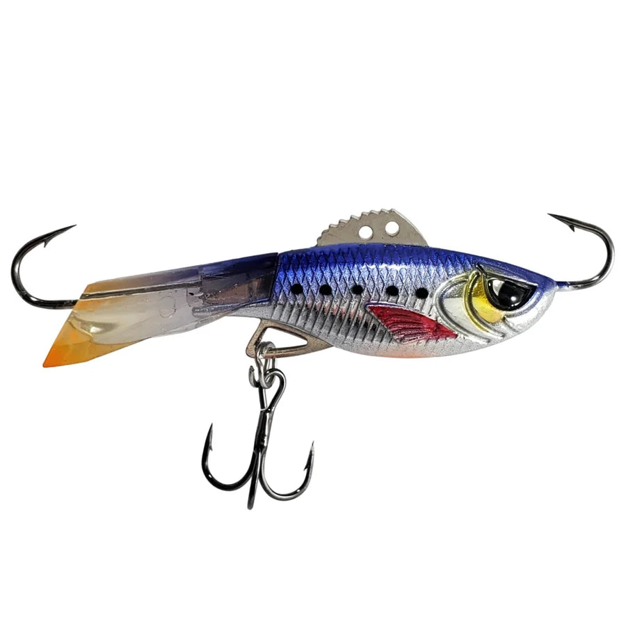 Acme Hyper Rattle blue and silver fishing lure with lifelike eye red gill detail reflective scales and treble hooks for musky tackle