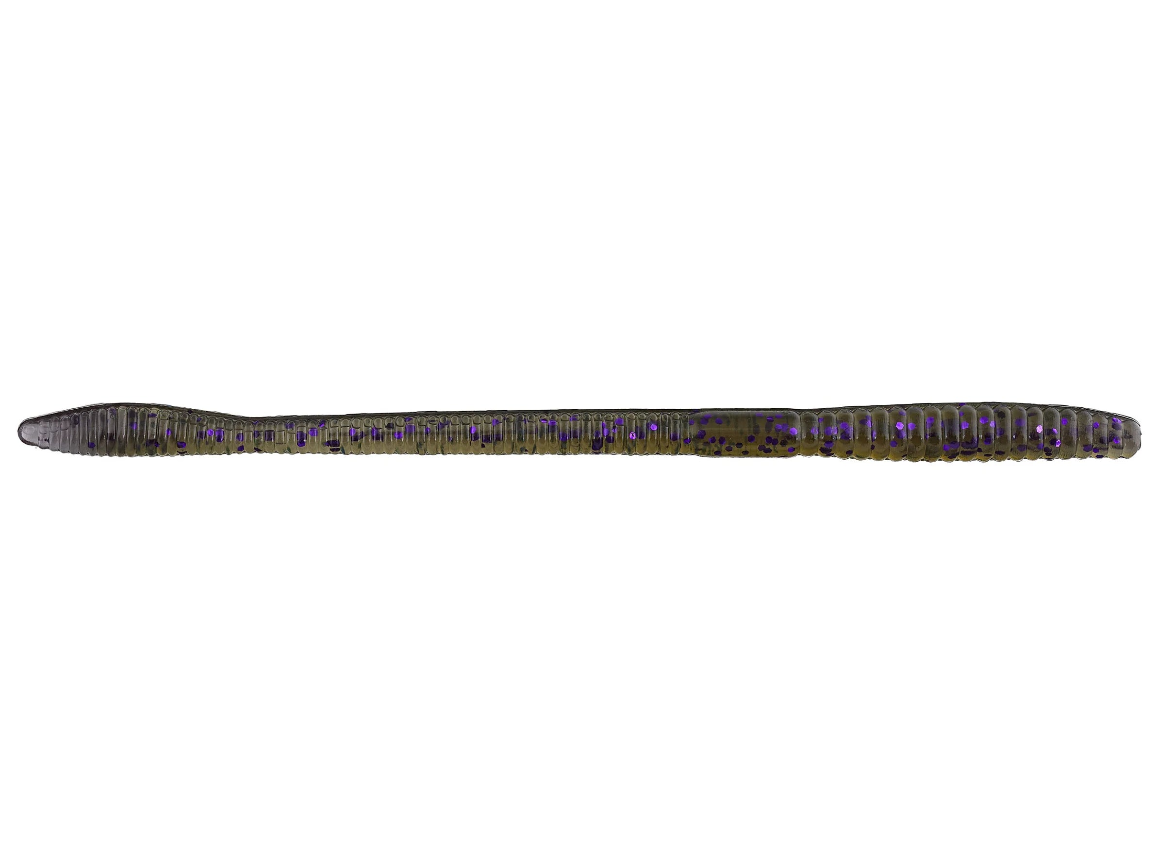 X-Zone Deception Worm fishing lure in dark green with purple flecks, designed to mimic a worm for effective fishing tackle use.
