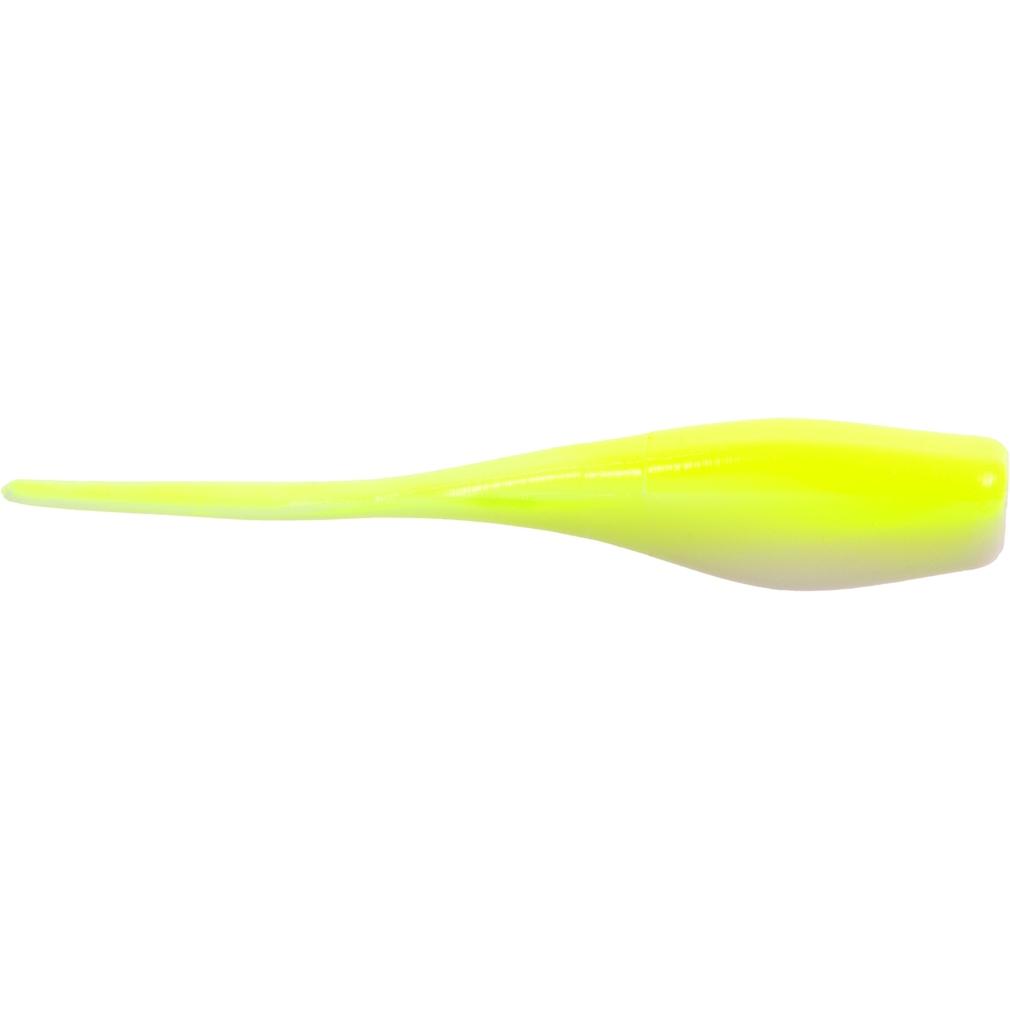 Strike King Mr. Crappie Lightning Shad fishing lure in bright chartreuse and red colors designed for freshwater panfish fishing.