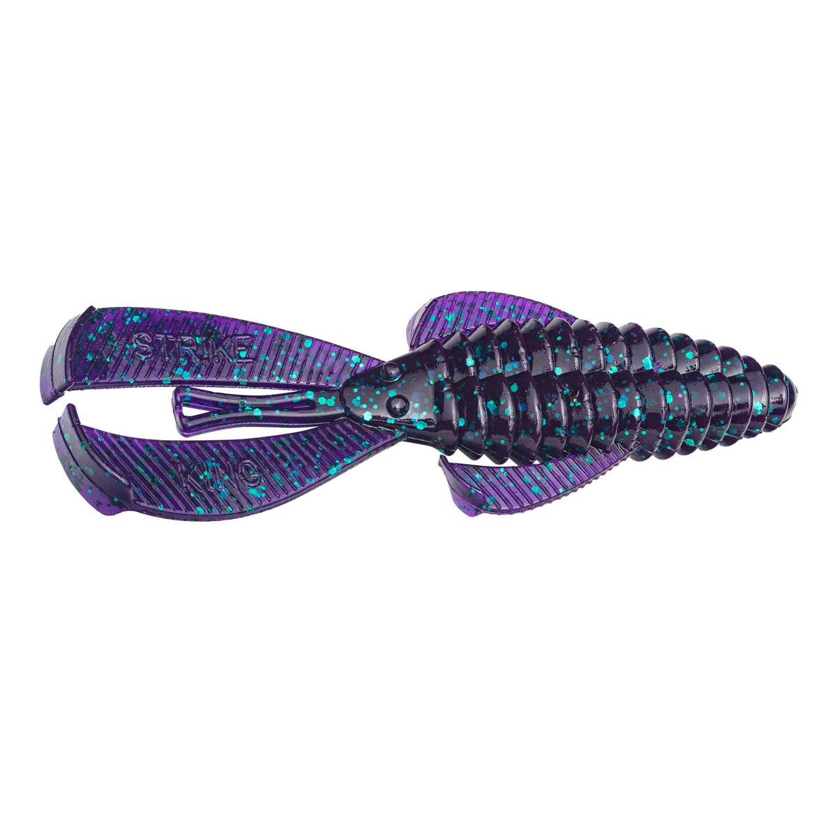 Strike King Rage Bug fishing lure in black and purple with blue speckles, designed to mimic a crawfish for effective fishing tackle use at Thorne Bros.