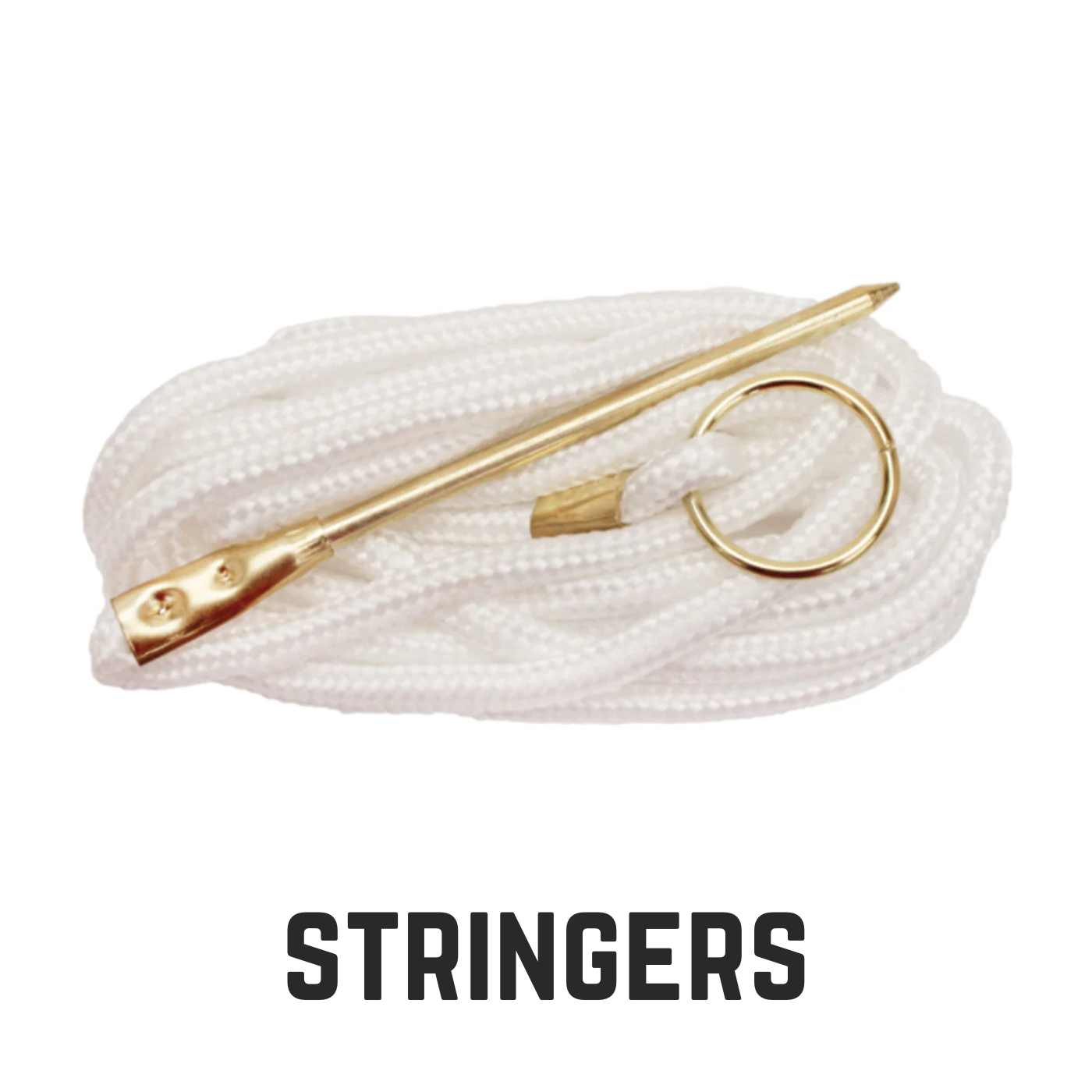 white rope metal threader with text overlay stringers